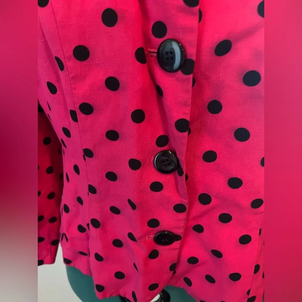 Vintage Christian Dior The Suit Pink Polka Dot Button Jacket